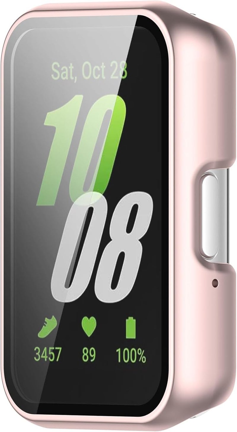 FanTEK Compatible for Samsung Galaxy Fit 3 Watch Case for Women Men, Scratch Resistant Shock Absorbing Case, Light Pink - Image 4
